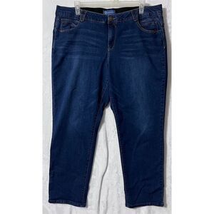 Democracy Women's Plus Size 22 Skinny Jeans Dark Wash High-Rise Blue